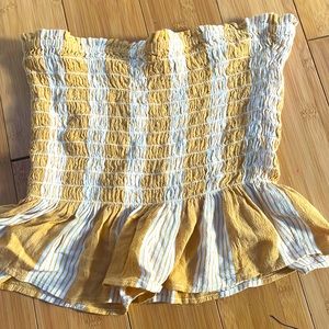 American Eagle tube top. Yellow and white stripped, size medium